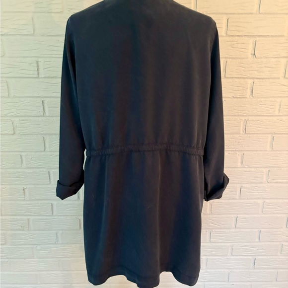 Sanctuary duster navy blue trench coat with drawstring waist, women’s medium - Picture 6 of 7